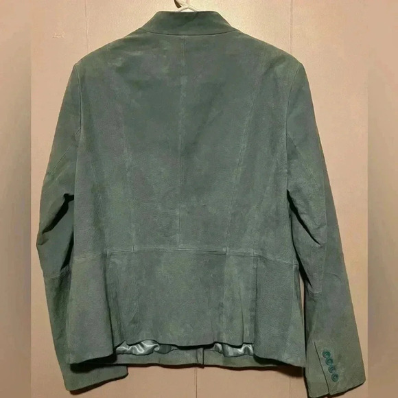 NWT Light Green/Blue BGSD Women's Sz XL Suede Button Down Blazer - Picture 9 of 11